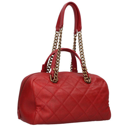 CHANEL Matelasse Caviar Skin Bowling Handbag Size ONE SIZE