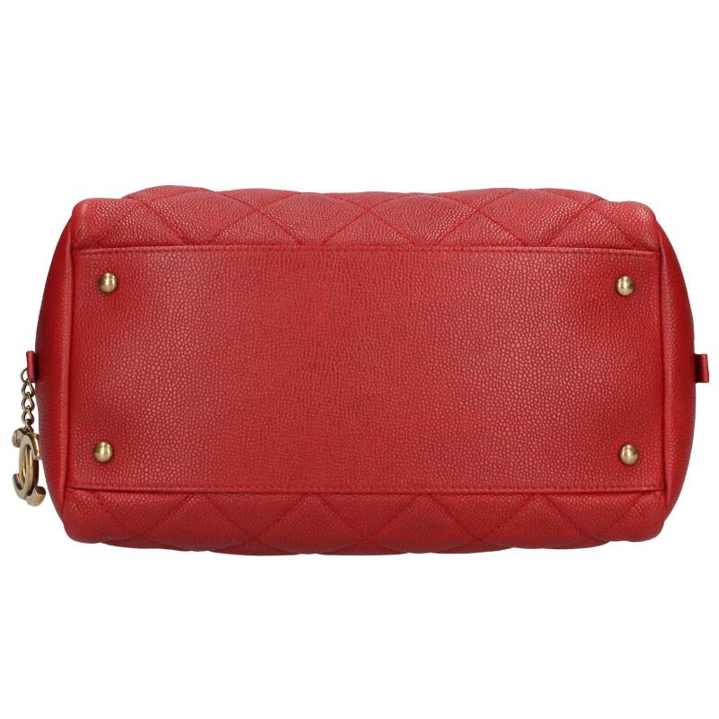 CHANEL Matelasse Caviar Skin Bowling Handbag Size ONE SIZE