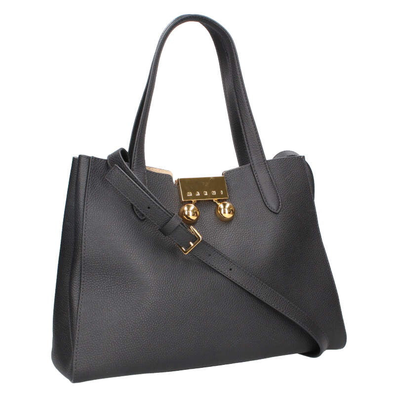 MARNI Pebble Calf Leather 2WAY Handbag Size ONE SIZE