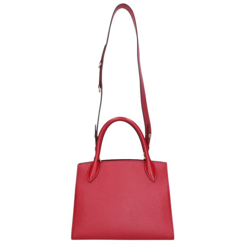 PRADA Saffiano Leather Shoulder Handbag Red Size ONE SIZE