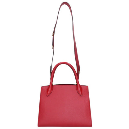 PRADA Saffiano Leather Shoulder Handbag Red Size ONE SIZE
