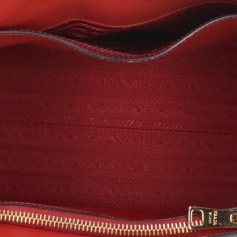 PRADA Saffiano Leather Shoulder Handbag Red Size ONE SIZE