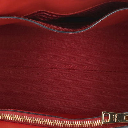 PRADA Saffiano Leather Shoulder Handbag Red Size ONE SIZE