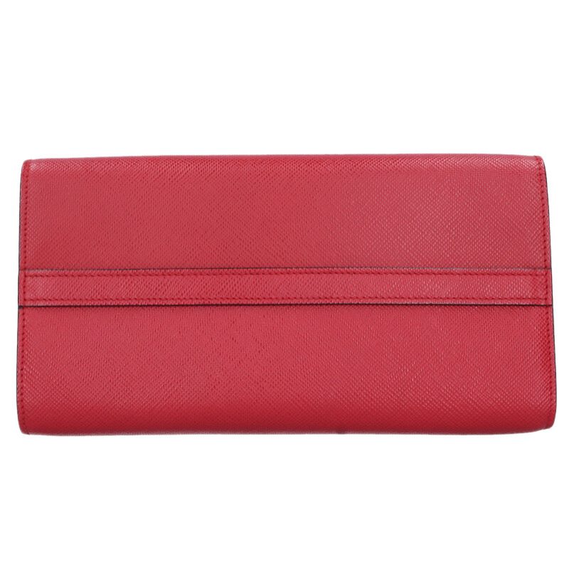 PRADA Saffiano Leather Shoulder Handbag Red Size ONE SIZE