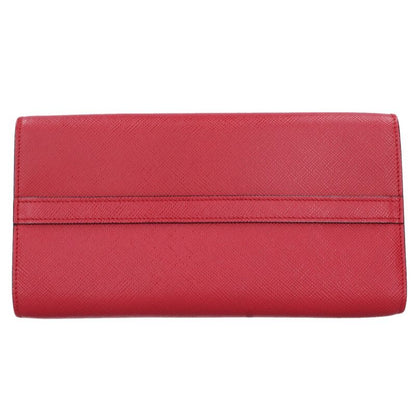 PRADA Saffiano Leather Shoulder Handbag Red Size ONE SIZE