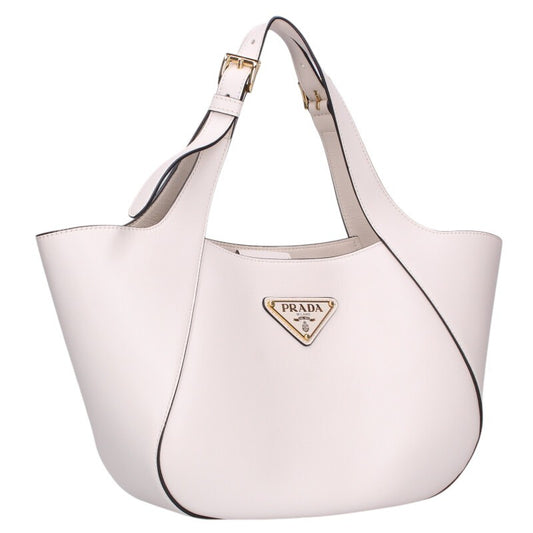 PRADA Triangle Logo Plate Leather Handbag Size ONE SIZE