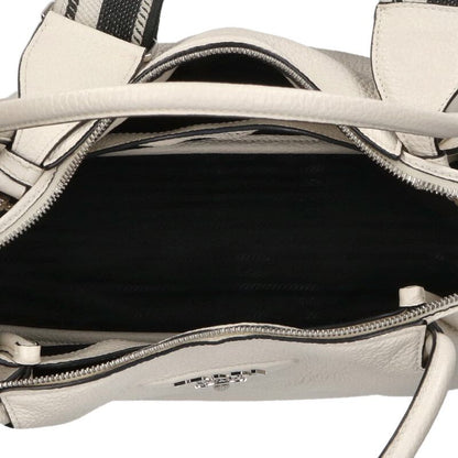 PRADA Logo Strap Vitello Daino 2WAY Bag White Size ONE SIZE
