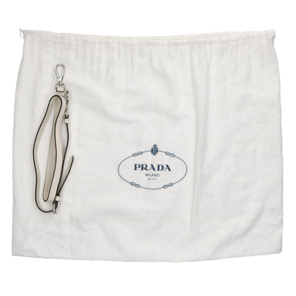 PRADA Logo Strap Vitello Daino 2WAY Bag White Size ONE SIZE