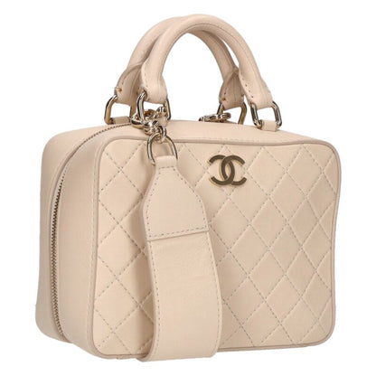 CHANEL Matelasse Vanity 2WAY Handbag Off-White Size ONE SIZE