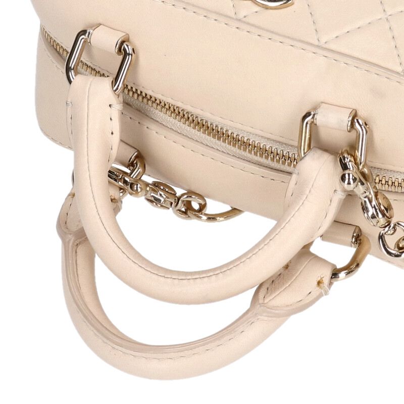 CHANEL Matelasse Vanity 2WAY Handbag Off-White Size ONE SIZE