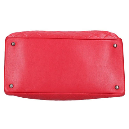 CHANEL Matelasse Lambskin Chain Handbag Red Size ONE SIZE