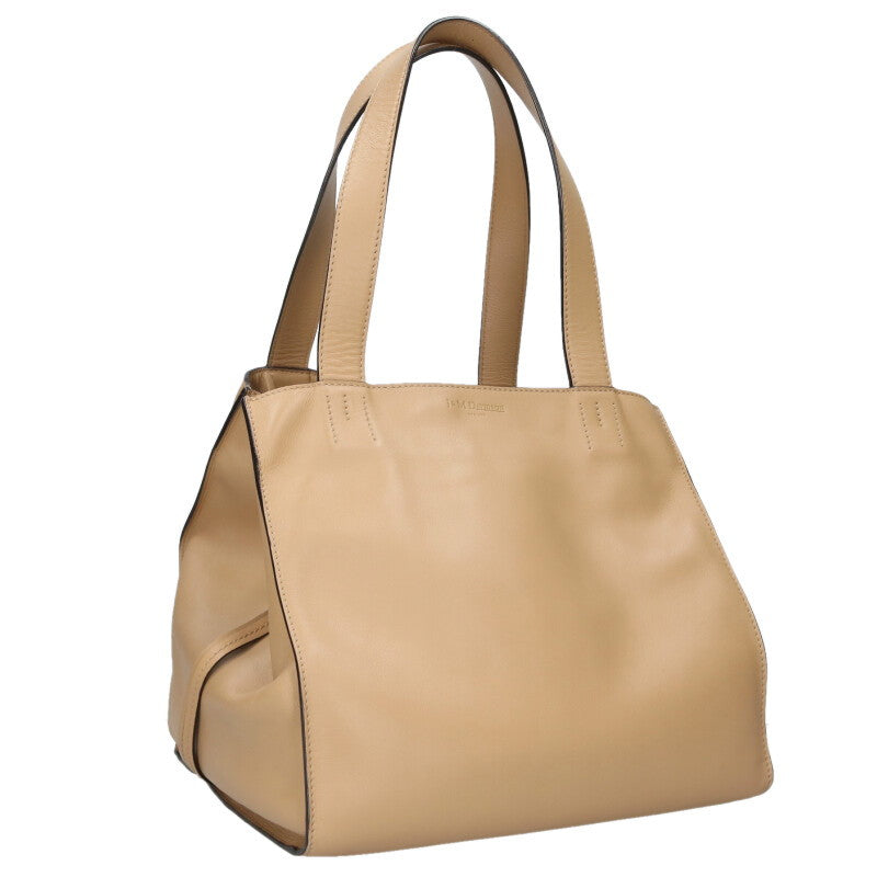 J&M Davidson Leather Handbag Beige Size ONE SIZE
