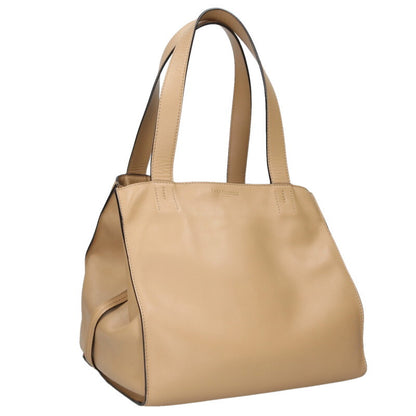 J&M Davidson Leather Handbag Beige Size ONE SIZE