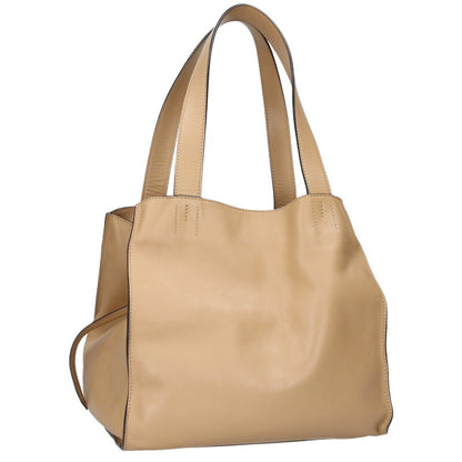 J&M Davidson Leather Handbag Beige Size ONE SIZE