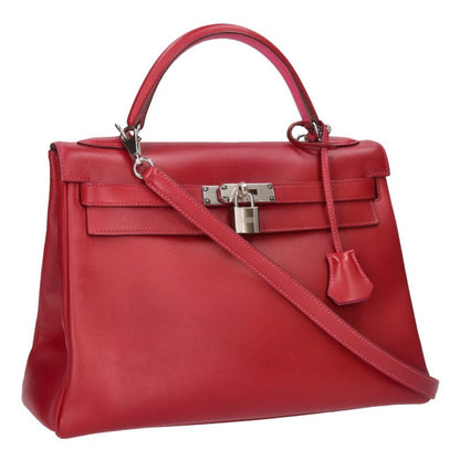 HERMES Kelly Box Calf Leather SV HW Handbag Size ONE SIZE