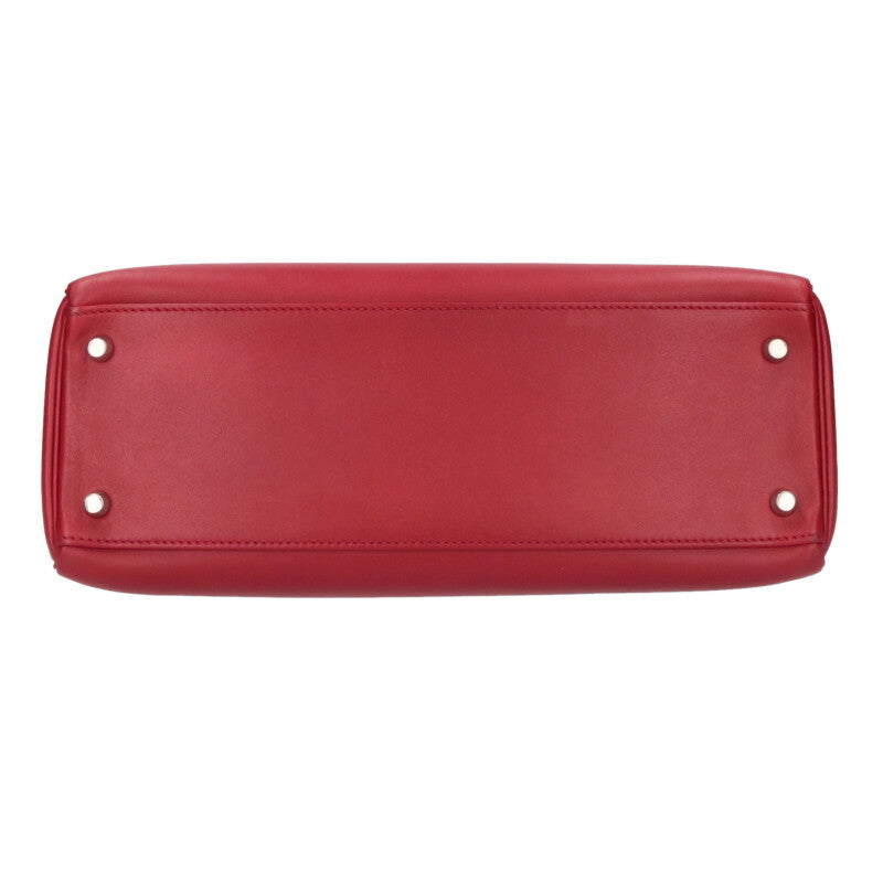 HERMES Kelly Box Calf Leather SV HW Handbag Size ONE SIZE