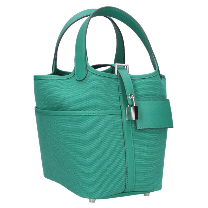 HERMES Picotin Lock 18 Cargo Toile/Swift SV HW Size ONE SIZE