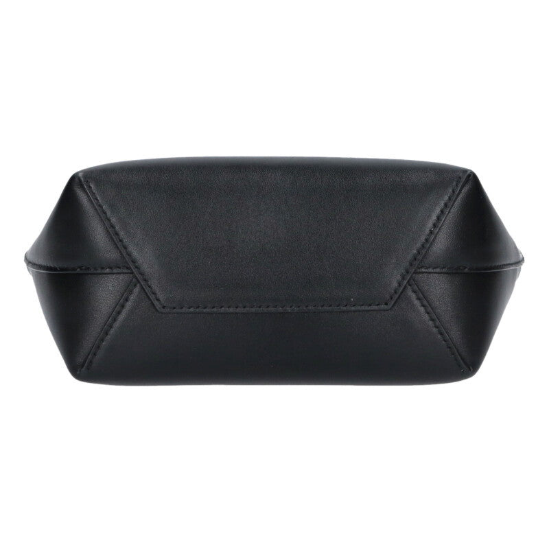 Balenciaga XS 747036 Logo Leather Handbag Black One Size