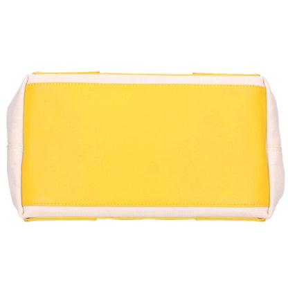 Balenciaga Navy Canvas calfskin handbag White x Yellow One Size