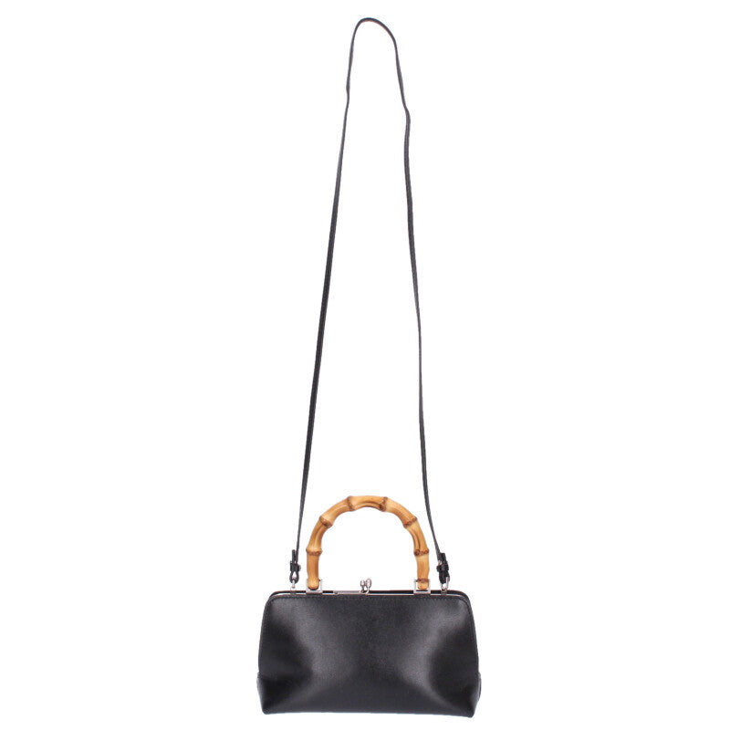 Jil Sander Bamboo Handle Leather Black