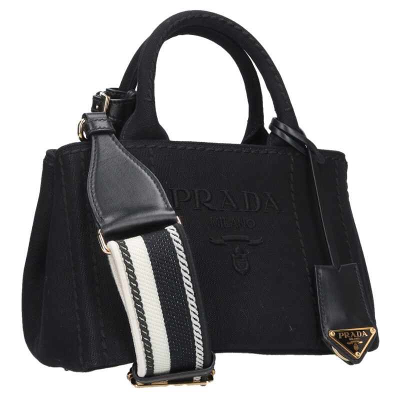 PRADA Jardiniere Cotton Canvas 2Way Mini Size ONE SIZE