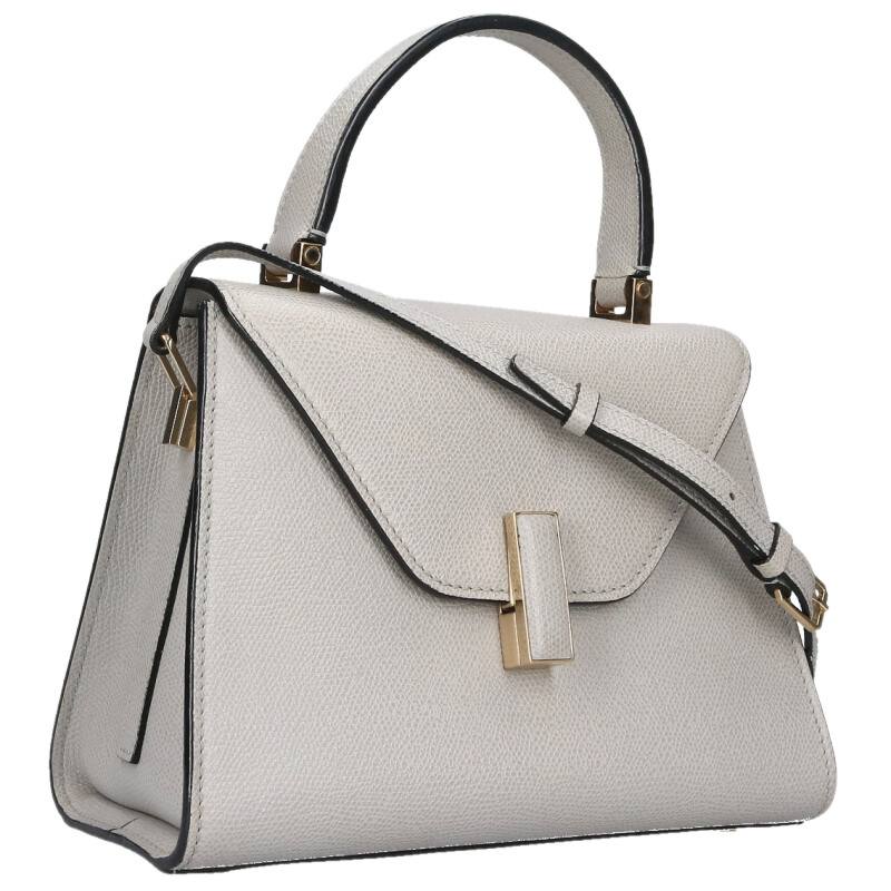 Valextra Mini Iside Leather 2Way Handbag Gray Size ONE SIZE