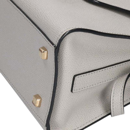 Valextra Mini Iside Leather 2Way Handbag Gray Size ONE SIZE