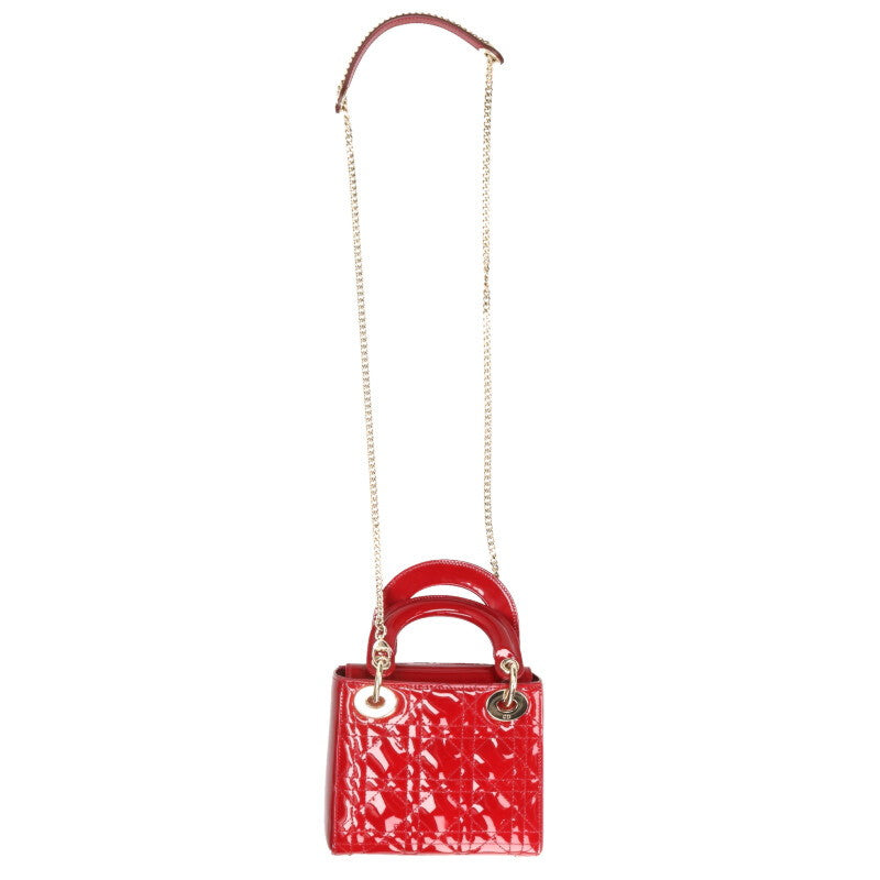 Christian Dior Lady Dior Cannage Patent Mini Size ONE SIZE