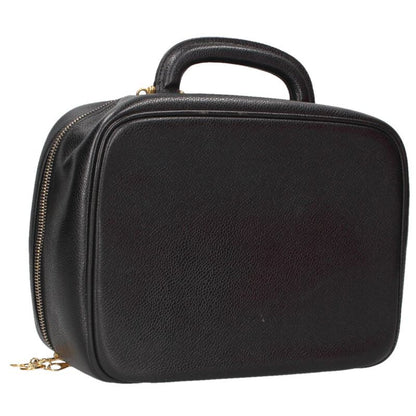 CHANEL CC Caviar Skin 2-Way Vanity Bag Black Size ONE SIZE