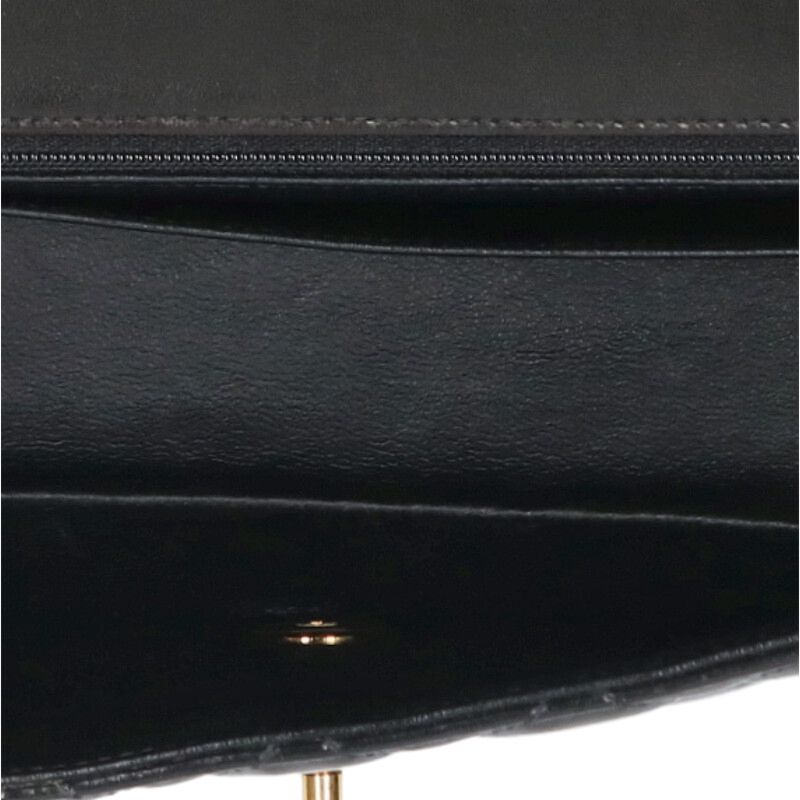 CHANEL Top Handle Leather Handbag Black & Gold Size ONE SIZE