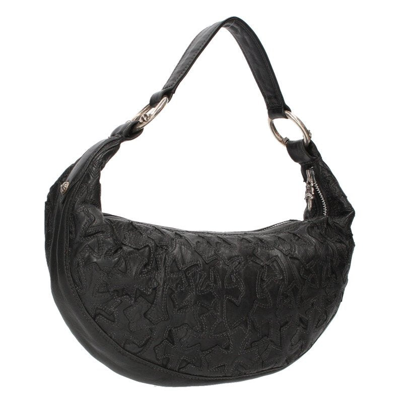Chrome Hearts Hobo Cross Patch Leather Handbag