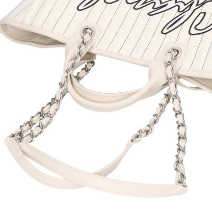 CHANEL Deauville GM Logo Canvas 2-Way Bag Size ONE SIZE