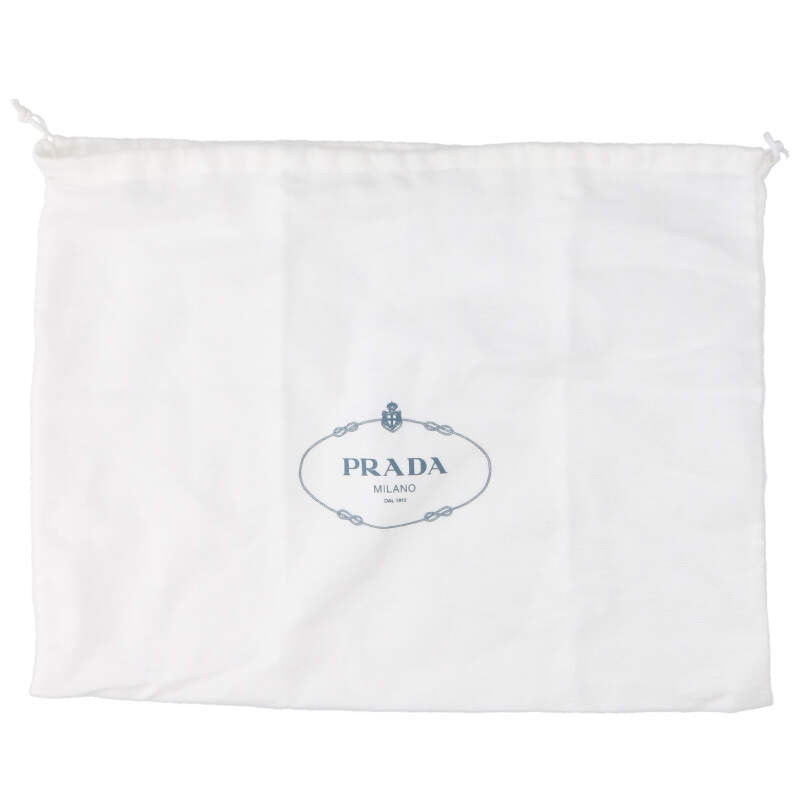PRADA 1BC278 Logo Leather Handbag Beige Size ONE SIZE