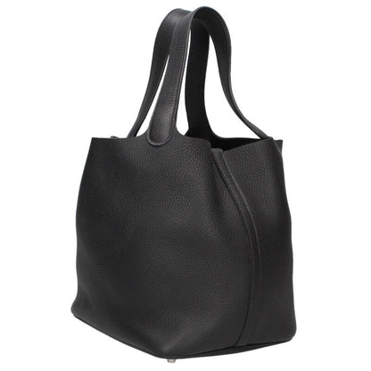 HERMES Picotin Lock MM Clemence Leather Noir Size ONE SIZE