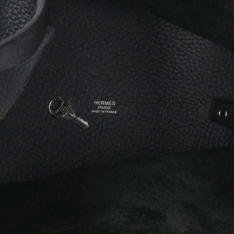 HERMES Picotin Lock MM Clemence Leather Noir Size ONE SIZE