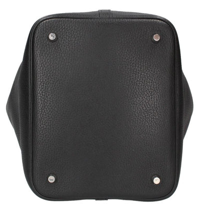 HERMES Picotin Lock MM Clemence Leather Noir Size ONE SIZE
