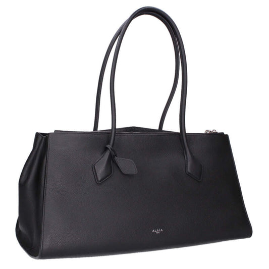 ALAIA Le Teckel Calfskin Handbag Black/Silver Size ONE SIZE