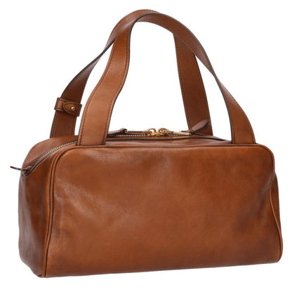 miumiu 5BB182 Top Handle Leather Handbag Brown Size ONE SIZE