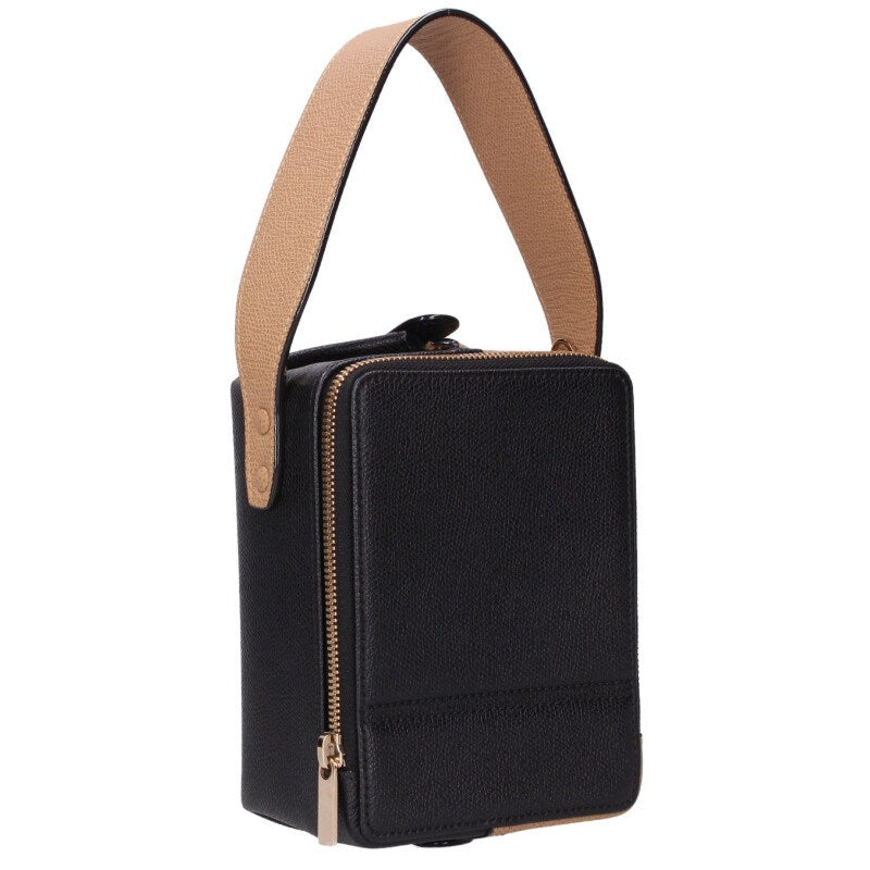 Valextra Trick Track Handbag Black/Beige Size ONE SIZE