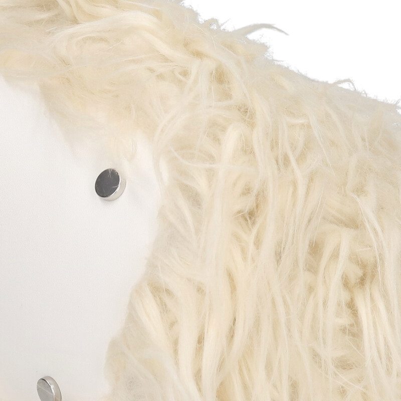 DIESEL Fur Trim Shoulder Handbag White Size ONE SIZE