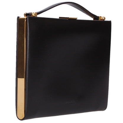 JIL SANDER Logo Embossed Leather Handbag Black Size ONE SIZE