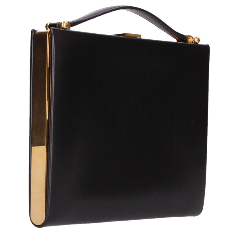 JIL SANDER Logo Embossed Leather Handbag Black Size ONE SIZE