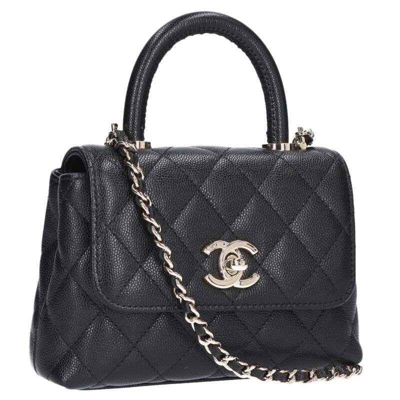 CHANEL Coco Handle Mini Caviar Skin Handbag Size ONE SIZE