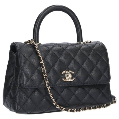 CHANEL Coco Handle 24 Caviar Skin Handbag Size ONE SIZE