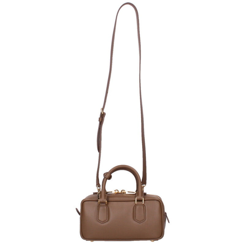 miumiu 26SS Arcady Leather Handbag Brown Size ONE SIZE