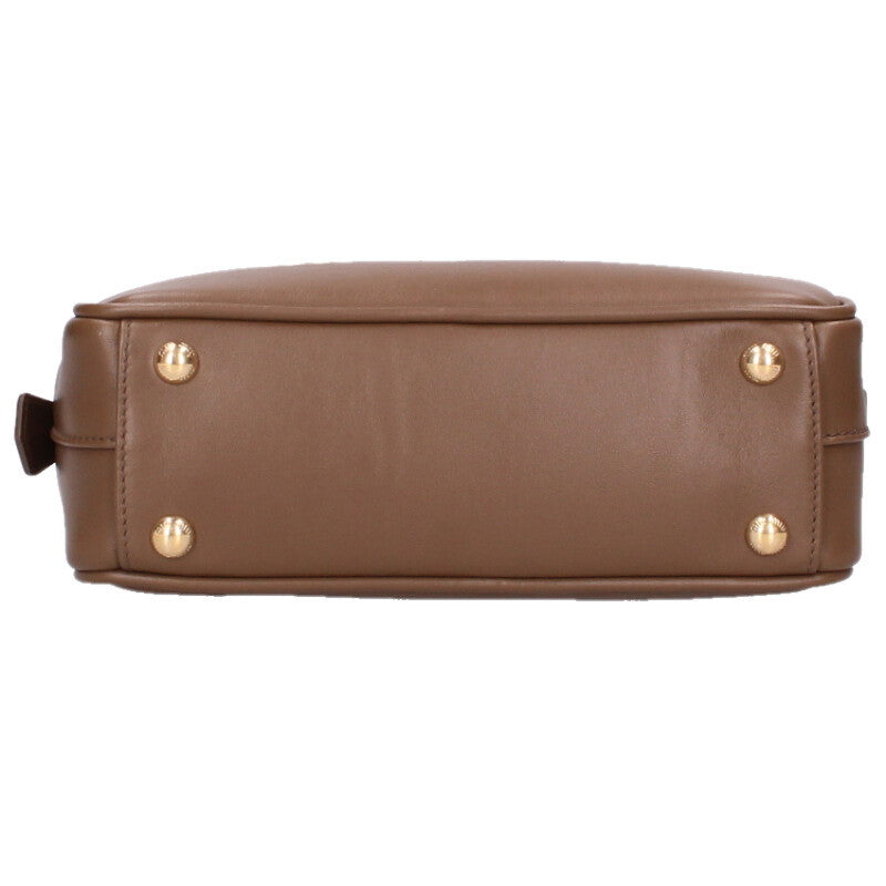 miumiu 26SS Arcady Leather Handbag Brown Size ONE SIZE