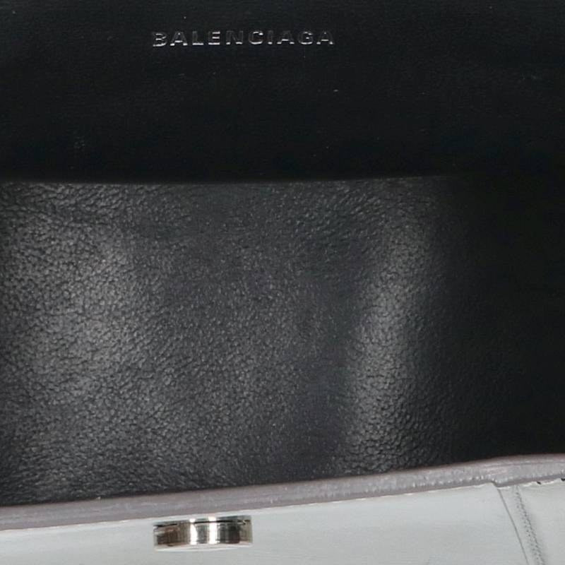 BALENCIAGA Hourglass XS 2-Way Handbag Silver Size XS