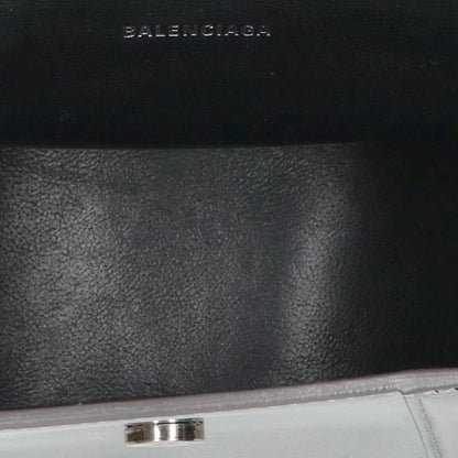 BALENCIAGA Hourglass XS 2-Way Handbag Silver Size XS