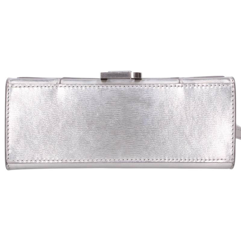 BALENCIAGA Hourglass XS 2-Way Handbag Silver Size XS