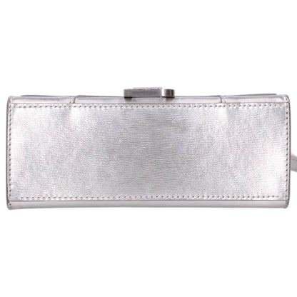 BALENCIAGA Hourglass XS 2-Way Handbag Silver Size XS